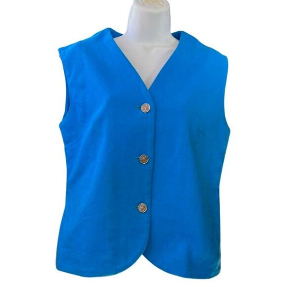 Vintage Jackets & Blazers - Blue Vest Size Large